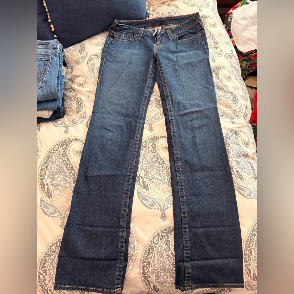 True Religion Women's Straight Leg Jeans - Dark Blue